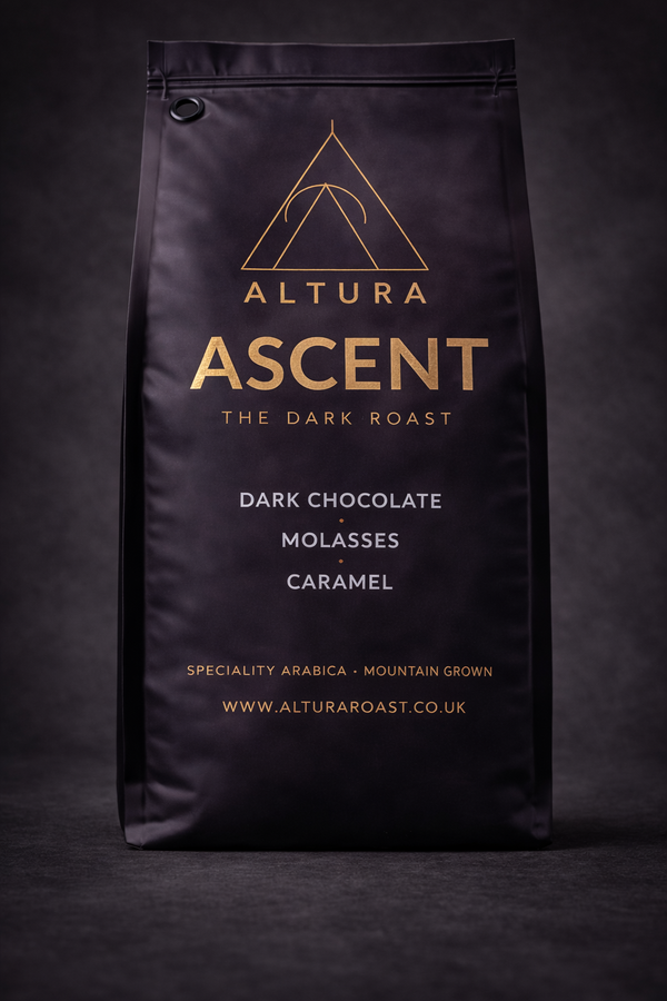 Altura Ascent dark roast speciality coffee bag packaging
