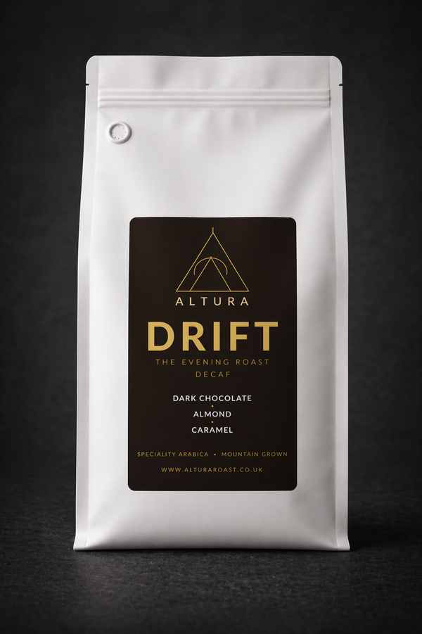 Altura Drift decaf speciality coffee bag, Swiss Water Process